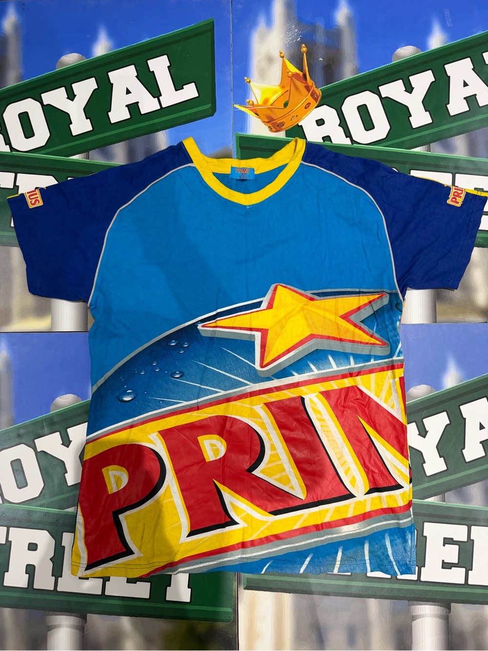 Primus Graphic Short Sleeve Tee in Blue and Yellow